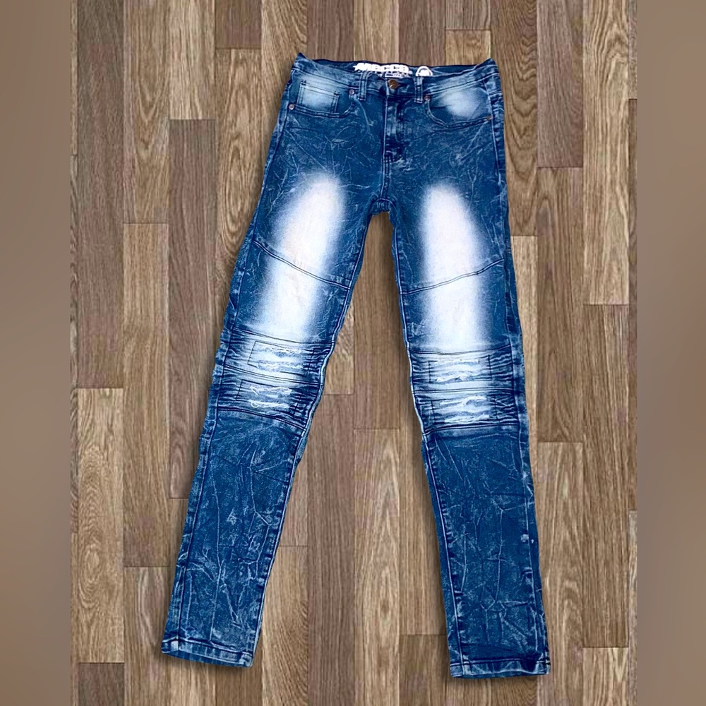 Mecca Blue ripped jeans Stretch Fit Sz 18.